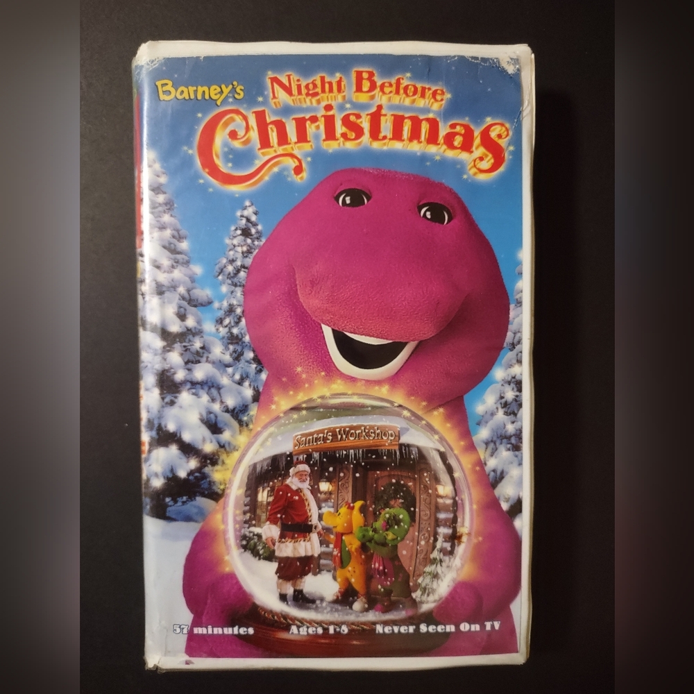 Barney's Night Before Christmas (VHS Video, 1999)  Tape Barney Purple Dinosaur
